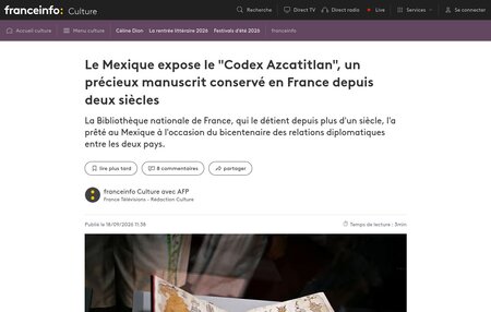 Le Mexique expose le "Codex Azcatitlan", un (…)