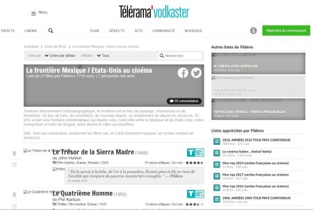 Sur Télérama Vodkaster : La frontière Mexique / (...)